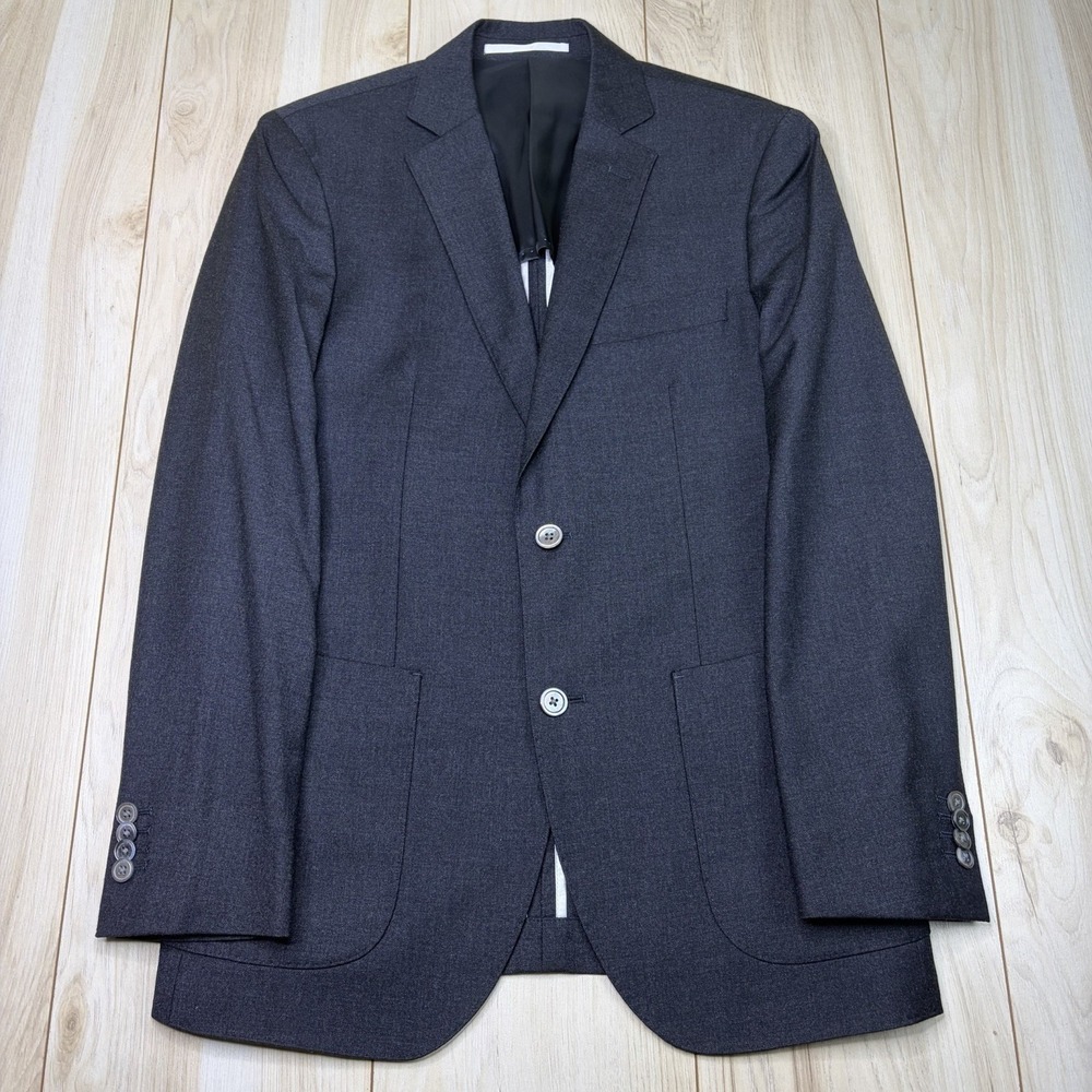Paul Taylor Luxury Unlined Flannel Wool Blazer Charcoal Men's 36S Sport Coat